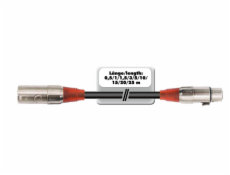 Kabel MC-10R, zástrčka - zásuvka, XLR, symetrický, červený, 1m