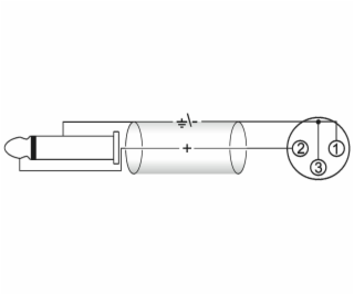Kabel ACX-09 XLR samice - Jack 6,3 mono, 0,9 m