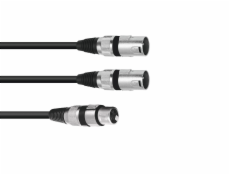 Kabel XFMM-15 XLR samice - 2x XLR samec, 1,5 m