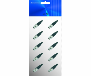 Mini XLR zásuvka, černá, 3 pólová