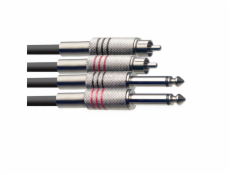 Stagg STC060PCM, kabel dvojitý, 2x JACK/2x RCA, 0,6m