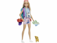 Barbie “It takes two! Camping” Spielset mit Malibu Puppe, Hündchen und Accessoires