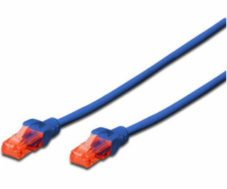 Digitus Patch Cable, CAT 6 UTP, AWG 26, měď, modrý 1m