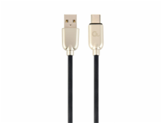 GEMBIRD Kabel CABLEXPERT USB 2.0 AM na Type-C kabel (AM/CM), 2m, pogumovaný, černý, blister, PREMIUM QUALITY