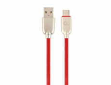 GEMBIRD Kabel CABLEXPERT USB 2.0 AM na Type-C kabel (AM/CM), 1m, pogumovaný, červený, blister, PREMIUM QUALITY