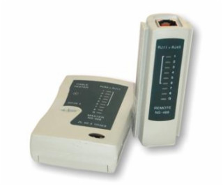 UTP kabel tester RJ11,RJ45-indikace LED diody,čern