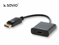 Savio CL-55 video cable adapter 0.2 m DisplayPort HDMI Type A (Standard) Black