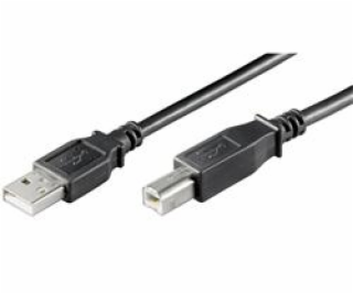 PremiumCord Kabel USB 2.0, A-B, 1m barva černá