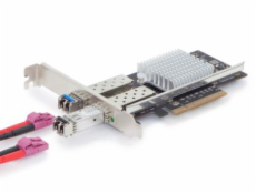 DIGITUS Karta SFP + 10G PCI Express s 2 porty, včetně držáku s nízkým profilem, čipová sada Intel JL82599ES