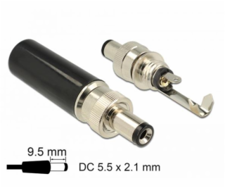 Delock Konektor DC 5,5 x 2,1 mm s délkou 9,5 mm samec
