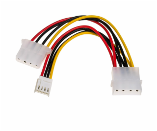 Akyga Molex x2 - 4-pin, 0.15m, Wielokolorowy (AK-CA-14)