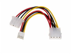 Akyga Molex x2 - 4-pin, 0.15m, Wielokolorowy (AK-CA-14)