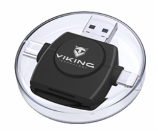 Viking OTG čtečka paměťových karet SD a Micro SD 4v1 s ko...