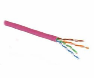 UTP kabel PlanetElite, Cat5E, drát, LS0H, DCa, fialový, 305m