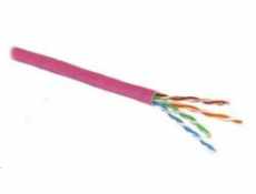 UTP kabel PlanetElite, Cat5E, drát, LS0H, DCa, fialový, 305m