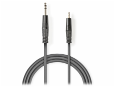 NEDIS stereo audio kabel/ 6,35 mm zástrčka - 3,5 mm zástrčka/ šedý/ 1,5m
