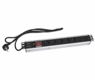 19  napájecí panel OC 5x230V+2xIEC 2m PPO SW Black