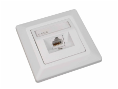 Solarix Eth.Zás. CAT6 UTP 1 x RJ45 pod omítku bílá  SX9-1-6-UTP-WH
