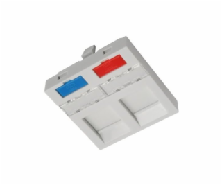 Modul French style Solarix 45x45mm pro 2 keystony přímý bílý