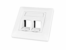 Datová zásuvka pod omítku pro 2 moduly (45°),prázdná,RAL9010