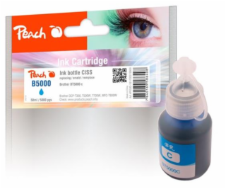 PEACH kompatibilní cartridge Brother CISS BT5000, azurová...