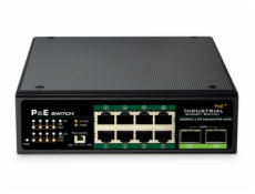 DIGITUS Professional Industrial 8-port Gigabit PoE+ switch with 2x SFP uplink ports