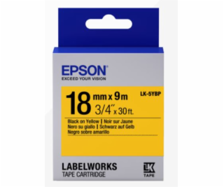 Epson Label Cartridge Pastel LK-5YBP Black/Yellow 18mm (9m)