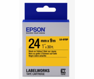 Epson Label Cartridge Pastel LK-6YBP Black/Yellow 24mm (9m)