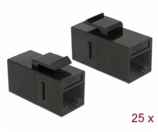 Delock Keystone Modul RJ45 jack > RJ45 jack Cat.6 UTP čer...