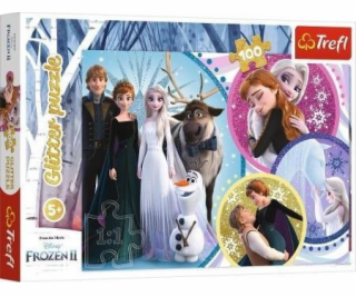 Puzzle Trefl 100 ks. Třpytky v záři lásky Frozen 2