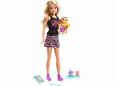 Lalka Barbie Opiekunka + bobas + akcesoria GRP13