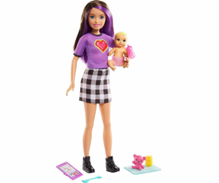 Lalka Barbie Opiekunka + bobas + akcesoria GRP11