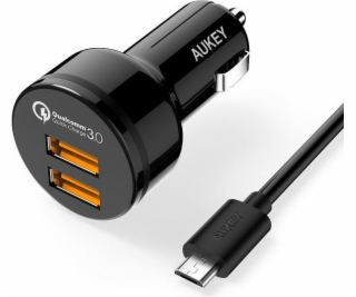 AUKEY auto nabíjecka 36W cerná 2-port USB-type A CC-T8