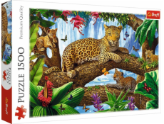 Puzzle 1500 dielikov Mačka Panther odpočíva medzi stromami džungle