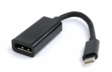 Gembird adaptér USB-C (M)  na DisplayPort (F), 0.15m kabel, černý