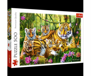 Puzzle 500 dielikov - Tigria rodinka