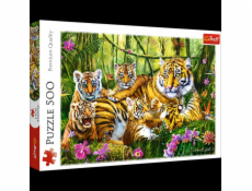 Puzzle 500 dielikov - Tigria rodinka