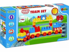 Wader Klocki Baby Blocks Railway 3,35 m 89 prvků