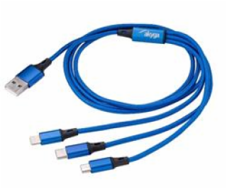 Akyga kabel USB 3.0 A/USB Micro B/USB type C Lightning 1....