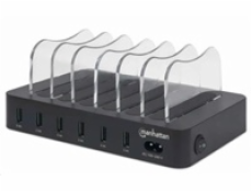 Manhattan USB nabíjecí stanice, 6-Port USB Charging Station, USB-A, černá