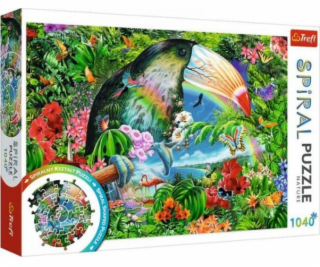 Spirálové puzzle tropických zvířat