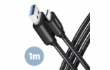 AXAGON datový a nabíjecí kabel USB-A na USB-C / USB 3.2 Gen1 / 3A / ALU / oplet / 1m / černý