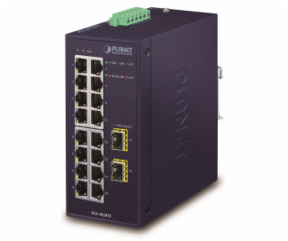 PLANET IGS-1820TF Průmyslový Switch 16x1Gb, 2xSFP, dual 1...