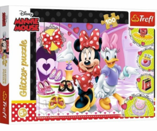 Puzzle 100 dílků Glitter Minnie a drobnosti