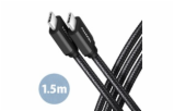 AXAGON datový a nabíjecí kabel SPEED USB-C na USB-C / USB 3.2 Gen1 / PD 60W 3A / ALU / oplet / 1,5m / černý