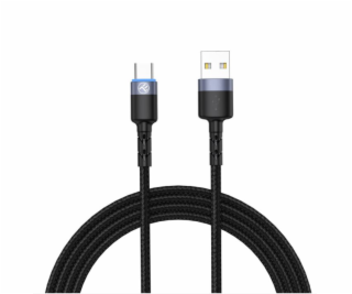 Tellur Data Cable, USB to Type-C, LED Light, Nylon, 2m black