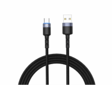 Tellur Data Cable, USB to Type-C, LED Light, Nylon, 2m black