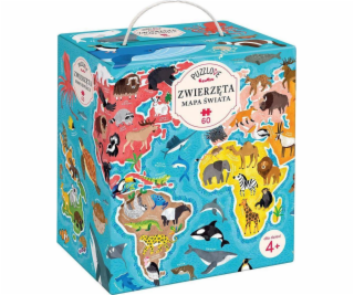 Bright Junior Media Puzzlove CzuCzu Animals World Map 60el.
