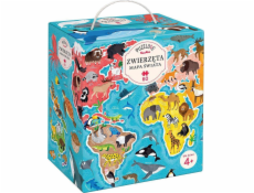 Bright Junior Media Puzzlove CzuCzu Animals World Map 60el.