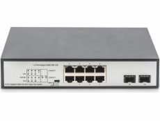 DIGITUS 8 Port Gigabit Switch 8xRJ45 (6xPoE)+ 2G SFP 180W Support 802.3 af/at/bt standard